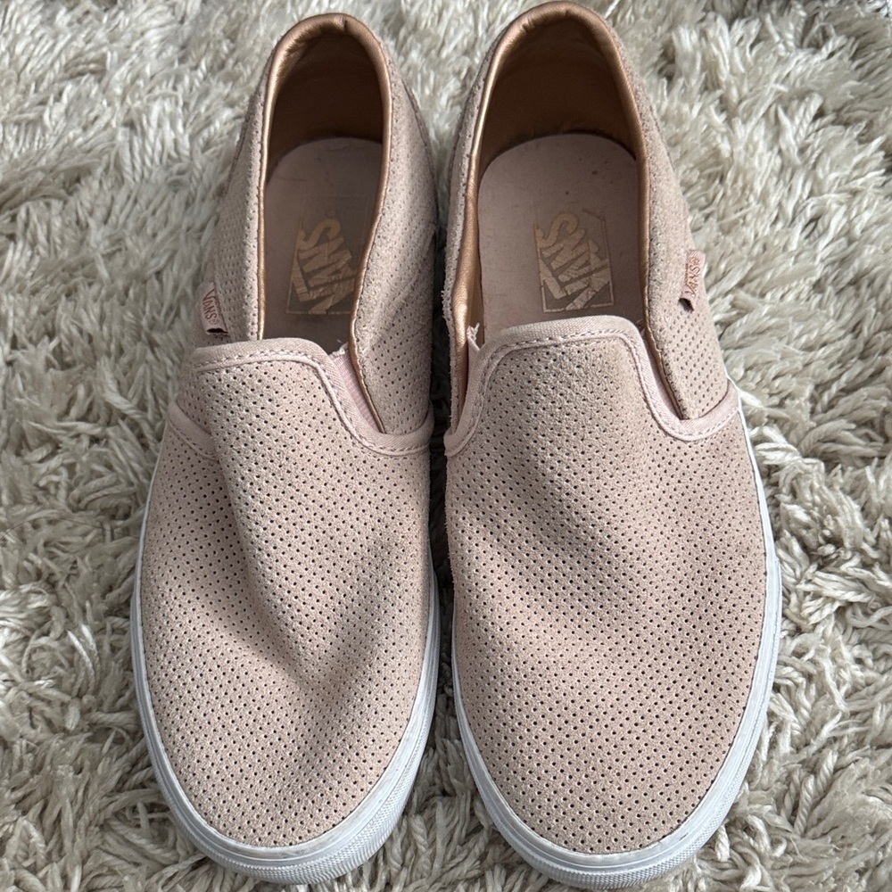 Vans Light Pink Perforated Slip-Ons - Picture 2 of 8